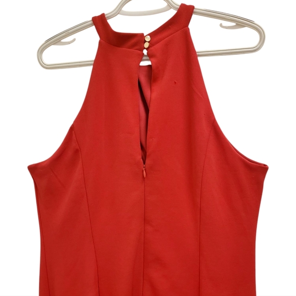 Julia Jordan Red Halter Neck Sleeveless Sheath Dress Party Cocktail Career - Picture 5 of 14